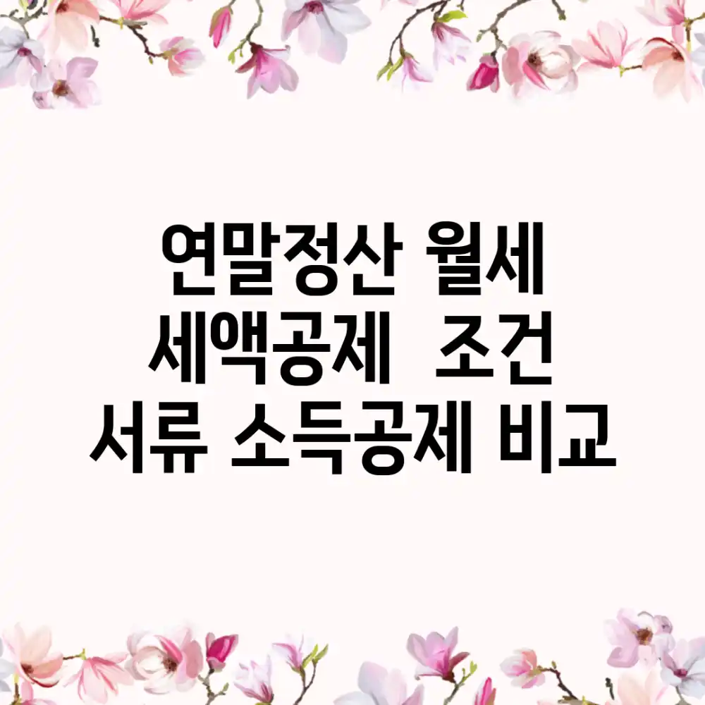 연말정산 월세 세액공제 | 조건, 서류, 소득공제 비교