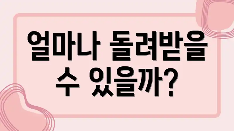 얼마나 돌려받을 수 있을까?